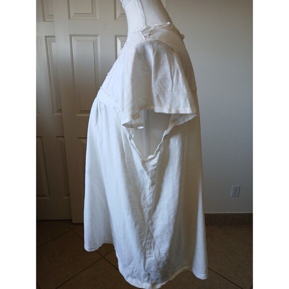 Ella Moss Womens Eyelet Knit Top Cream XXL Short Sleevs Pretty Beach Summer - Picture 5 of 14